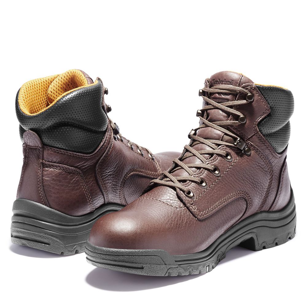 Timberland Mens Work Boots PRO® TiTAN® 6\" Soft Toe - Dark Brown - India FG5308174